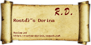 Rostás Dorina névjegykártya